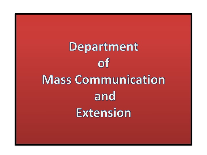 department of mass communication and extension
