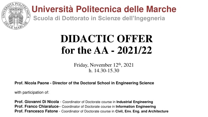 universit politecnica delle marche scuola