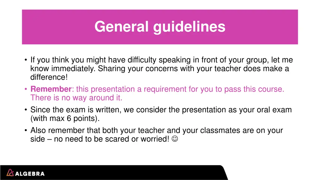 general guidelines