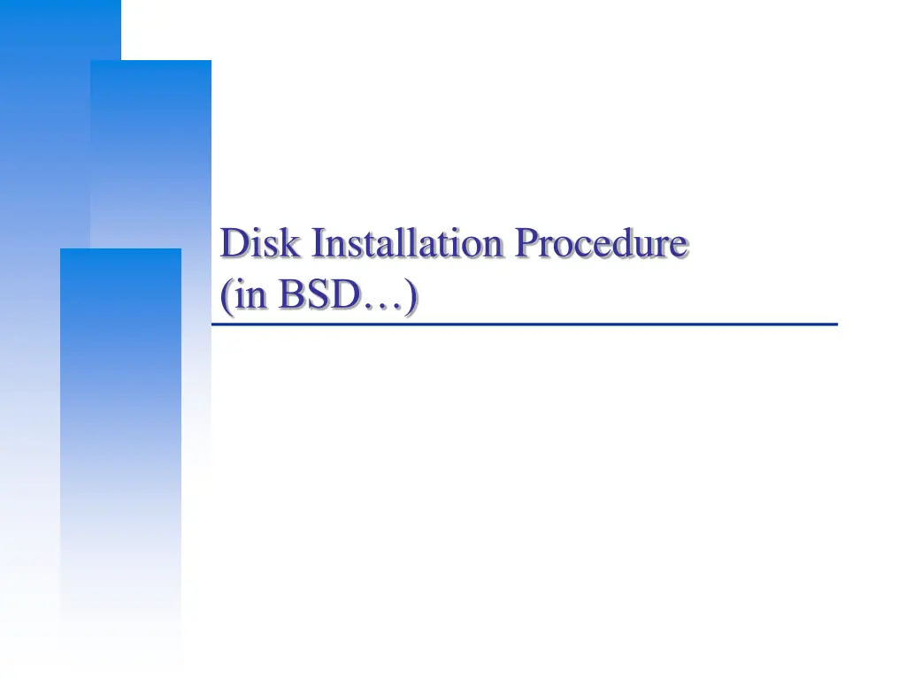disk installation procedure in bsd