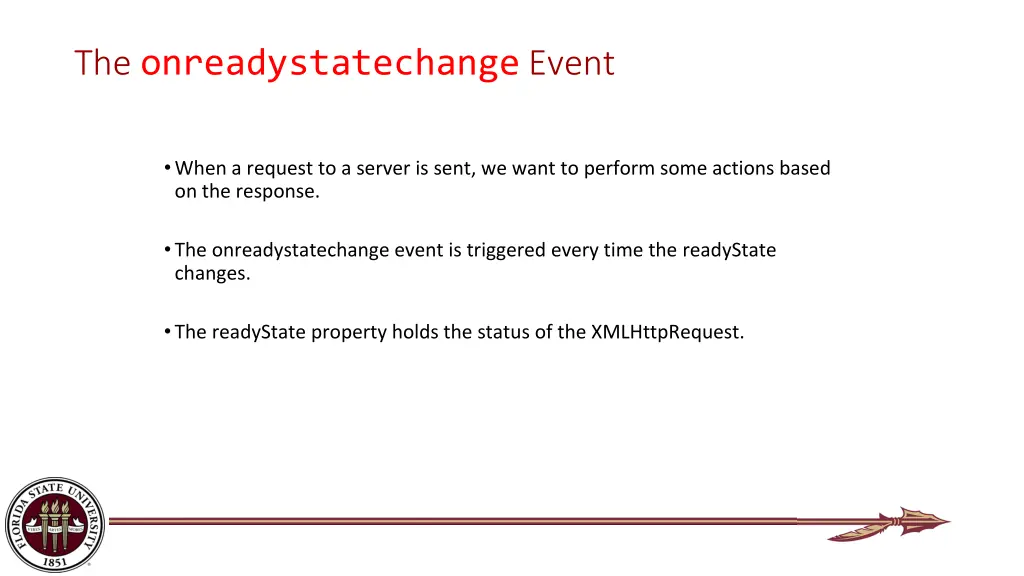 the onreadystatechange event