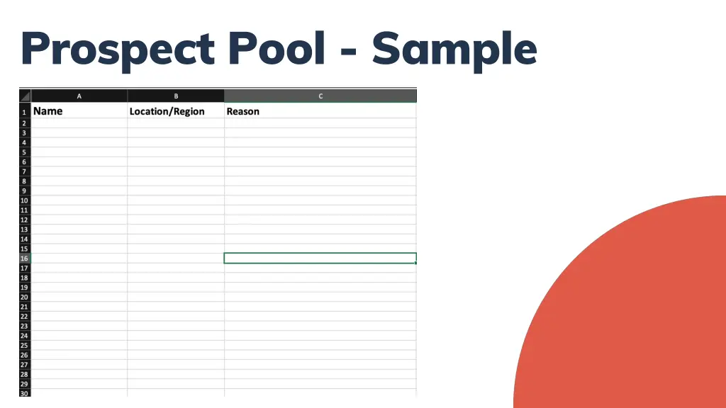 prospect pool sample