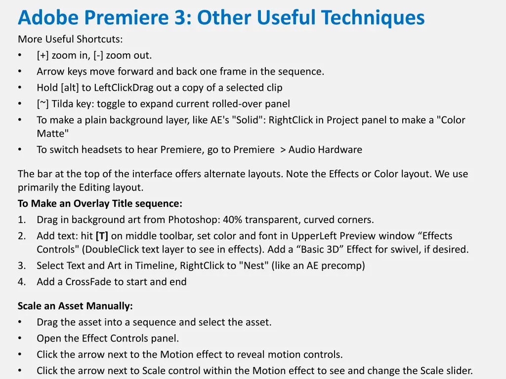 adobe premiere 3 other useful techniques