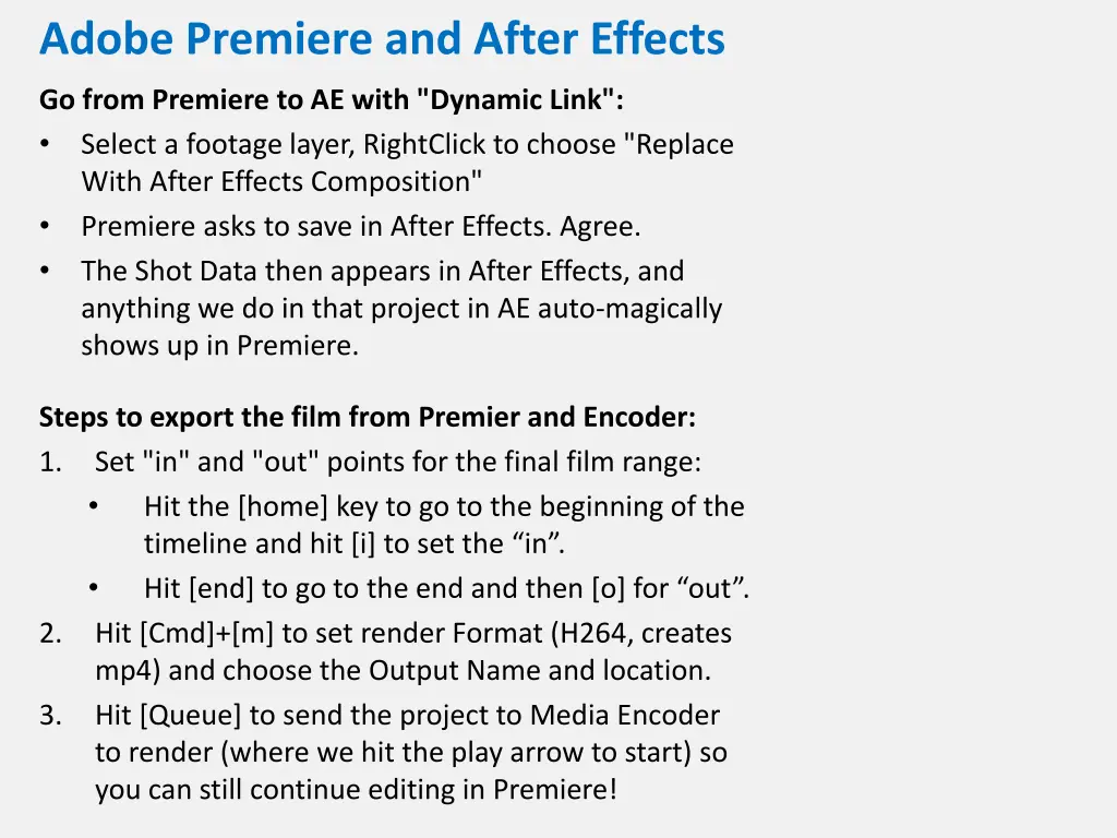 adobe premiere and after effects