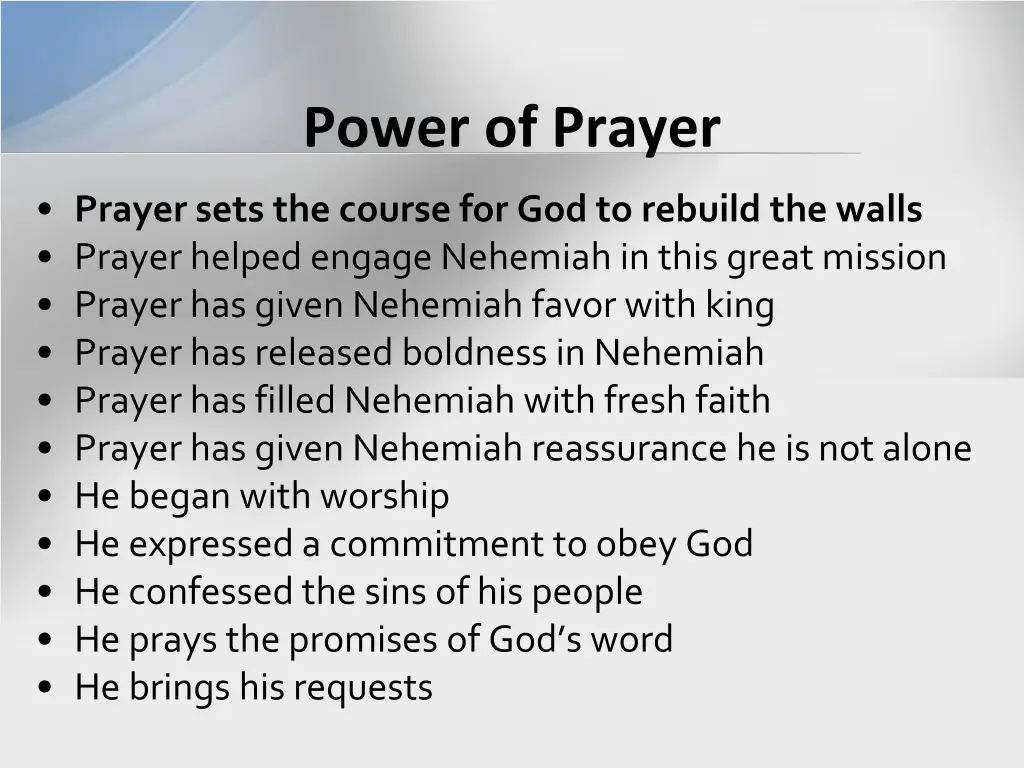 power of prayer