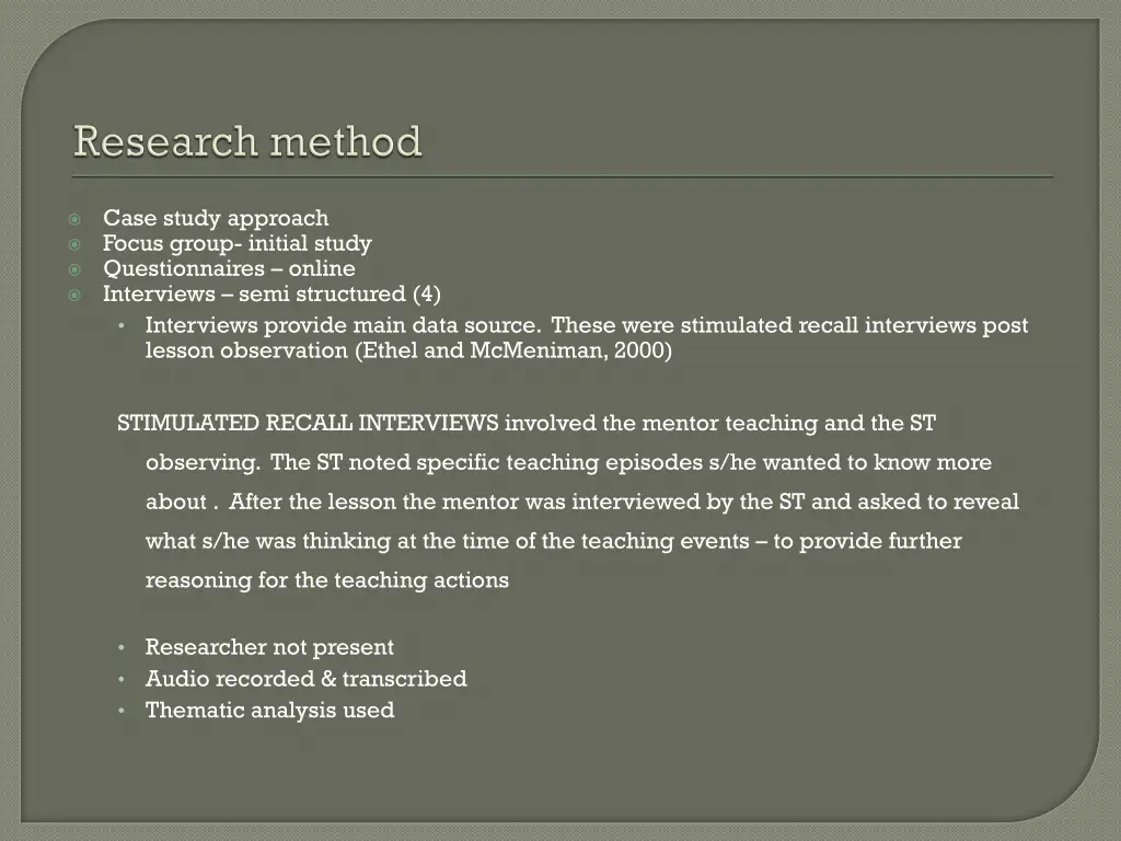 case study approach focus group initial study