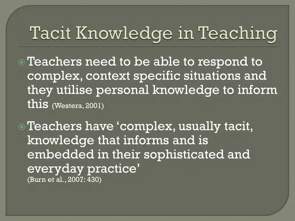 teachers need to be able to respond to complex