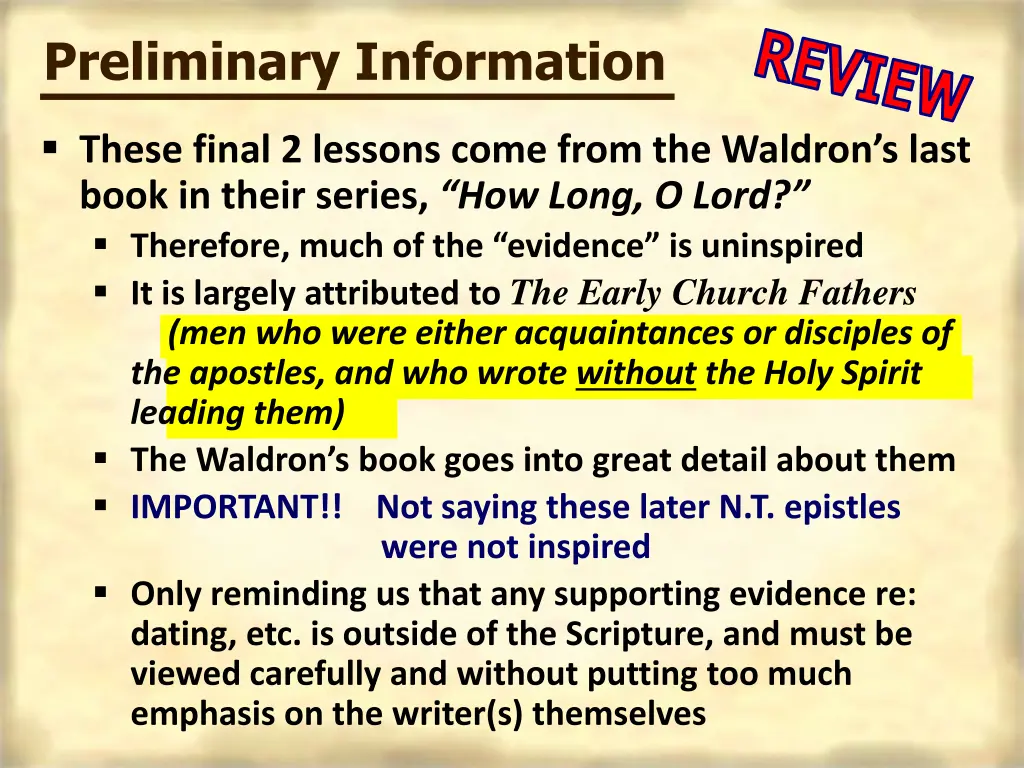 preliminary information 1