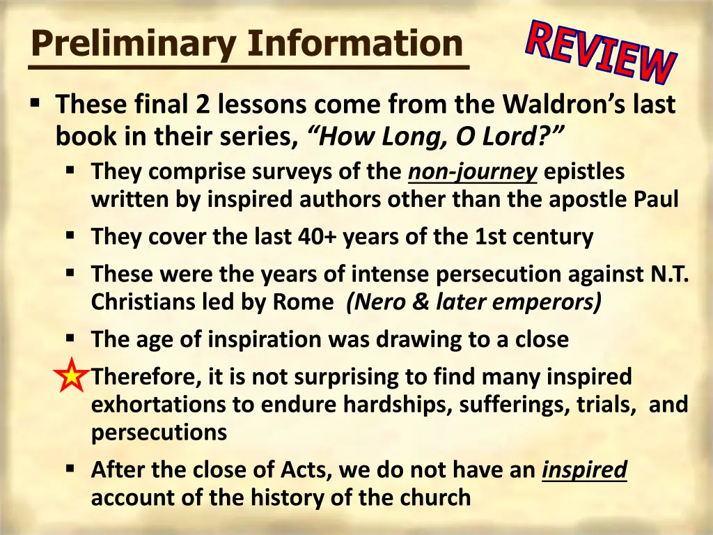 preliminary information