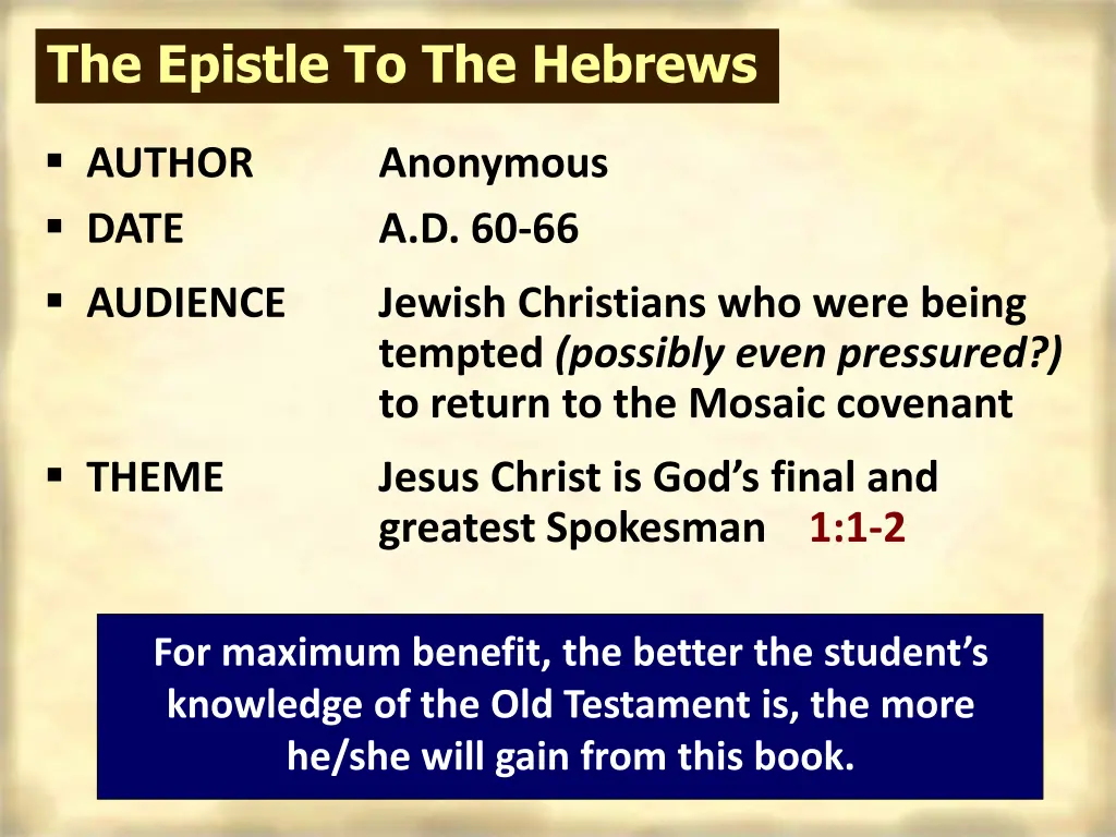 the epistle to the hebrews