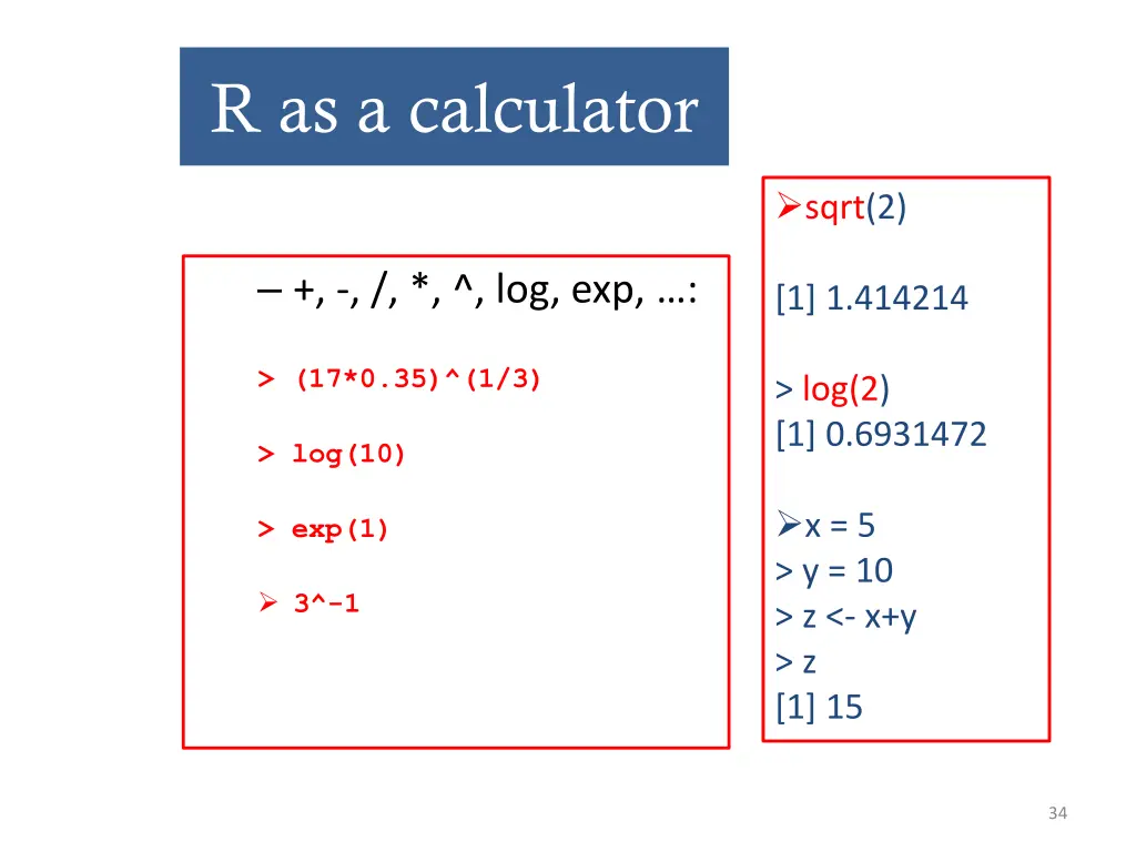 r as a calculator 1