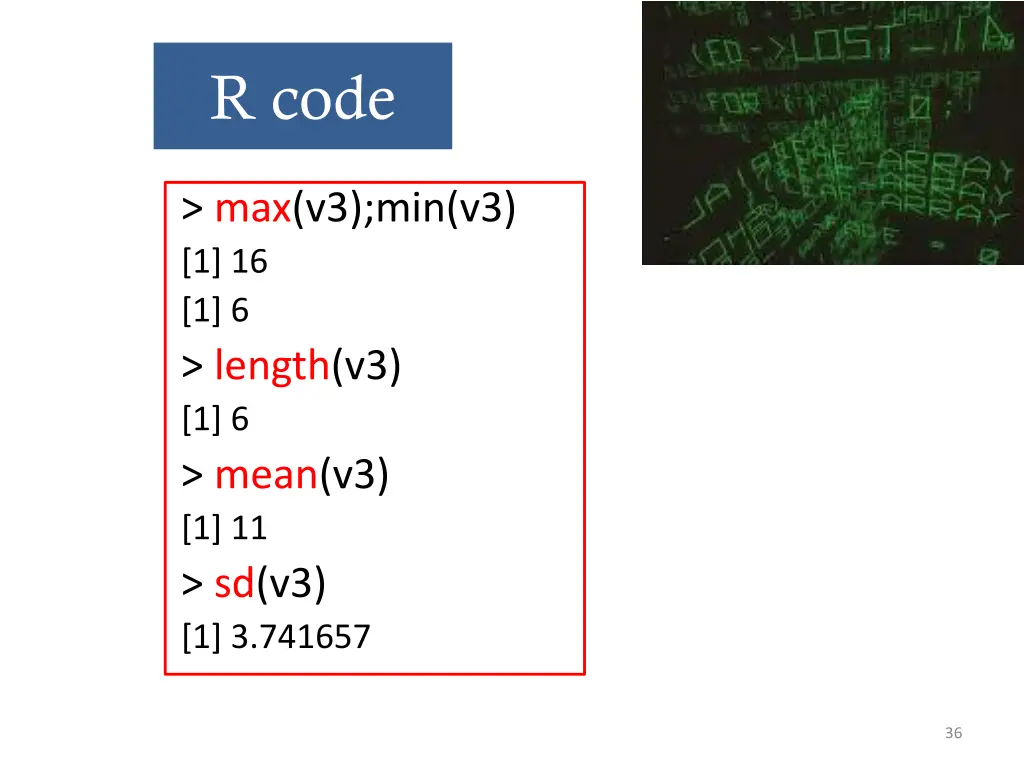 r code