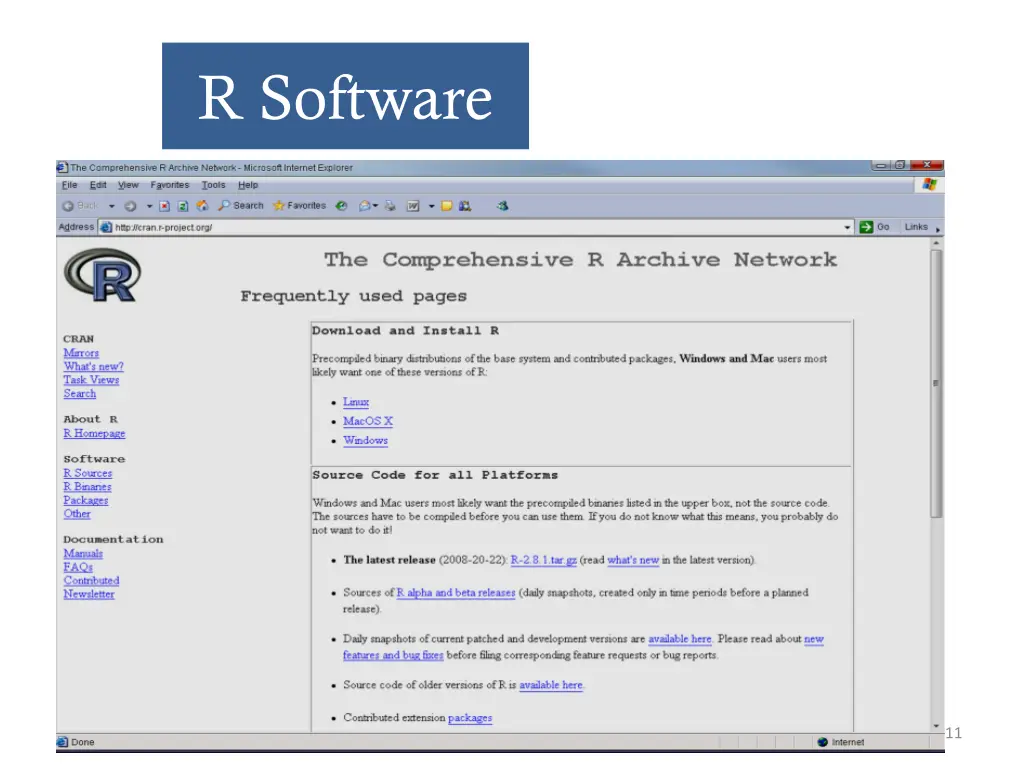 r software