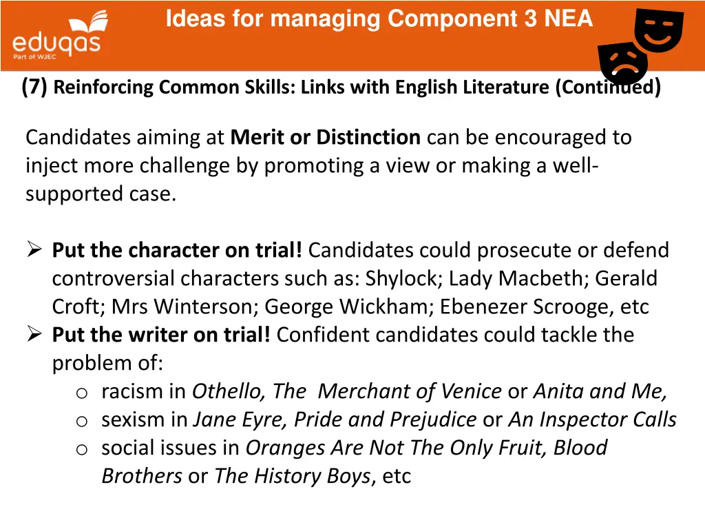 ideas for managing component 3 nea 9