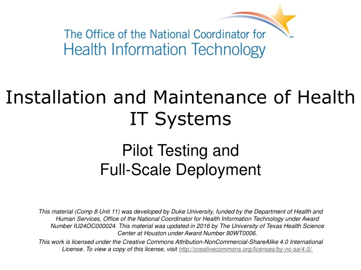 installation and maintenance of health it systems