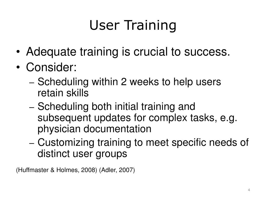 user training