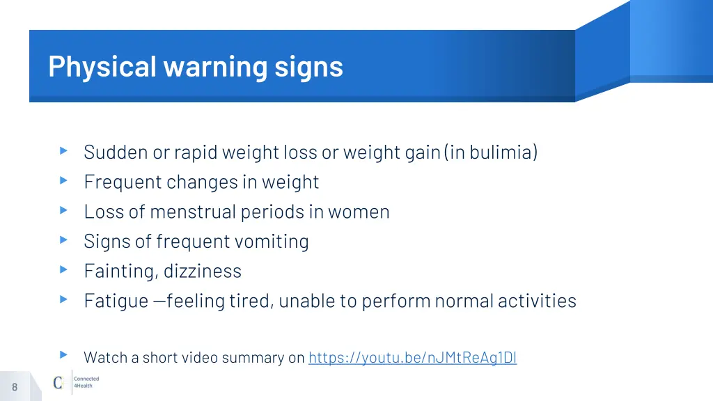 physical warning signs