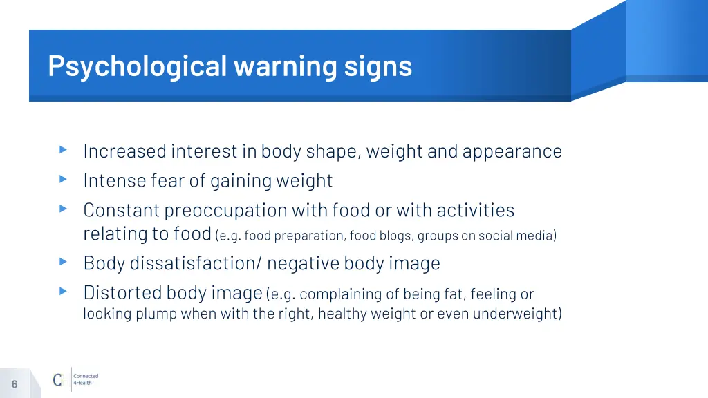 psychological warning signs