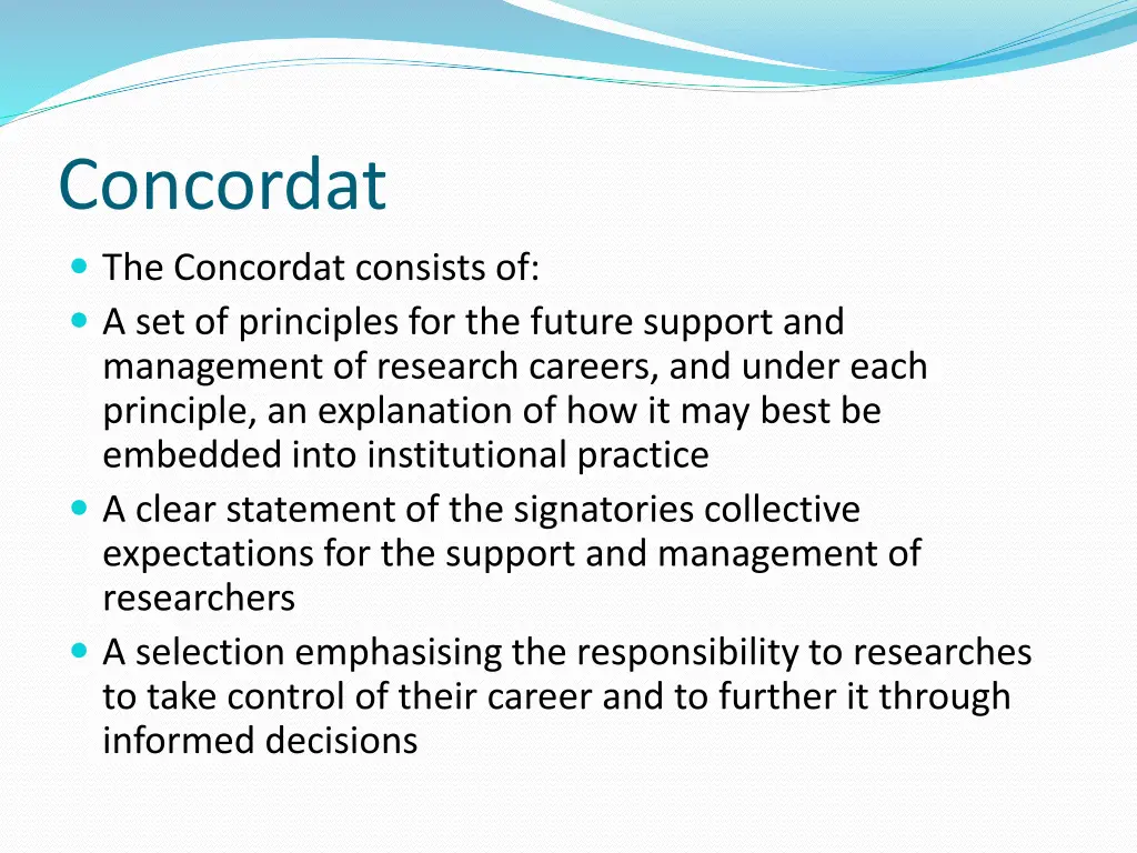 concordat the concordat consists