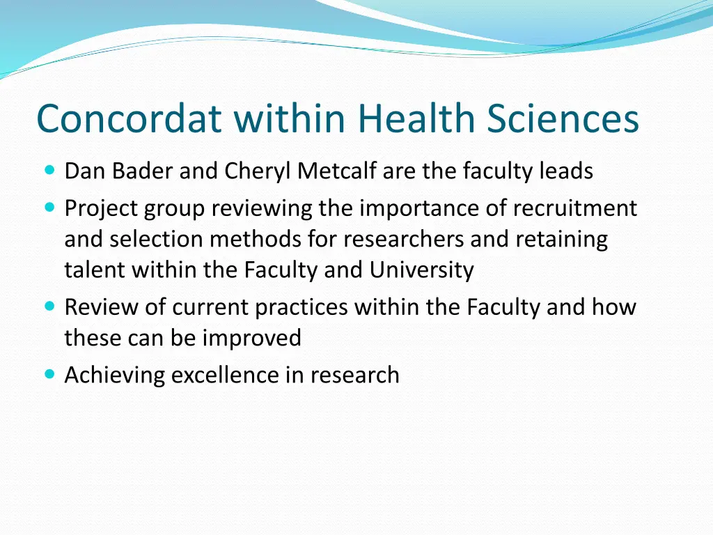 concordat within health sciences