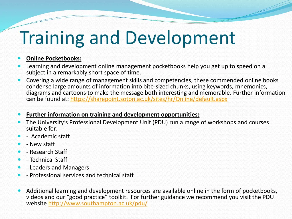 training and development 1