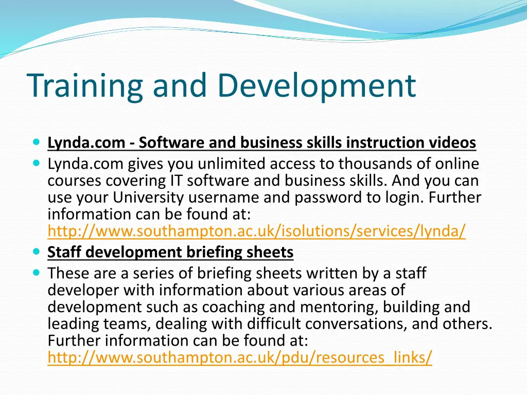 training and development 2