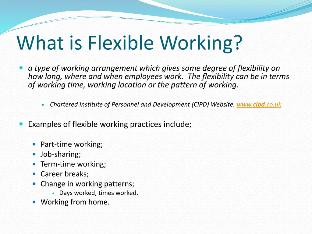 what is flexible working