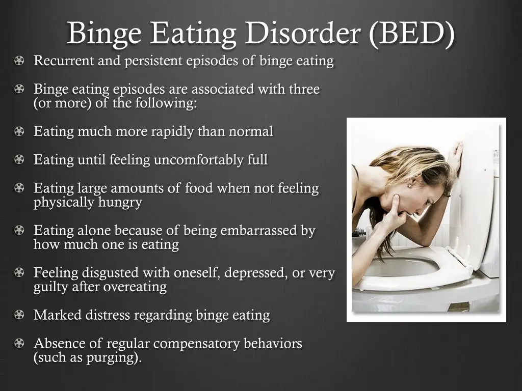 binge eating disorder bed recurrent