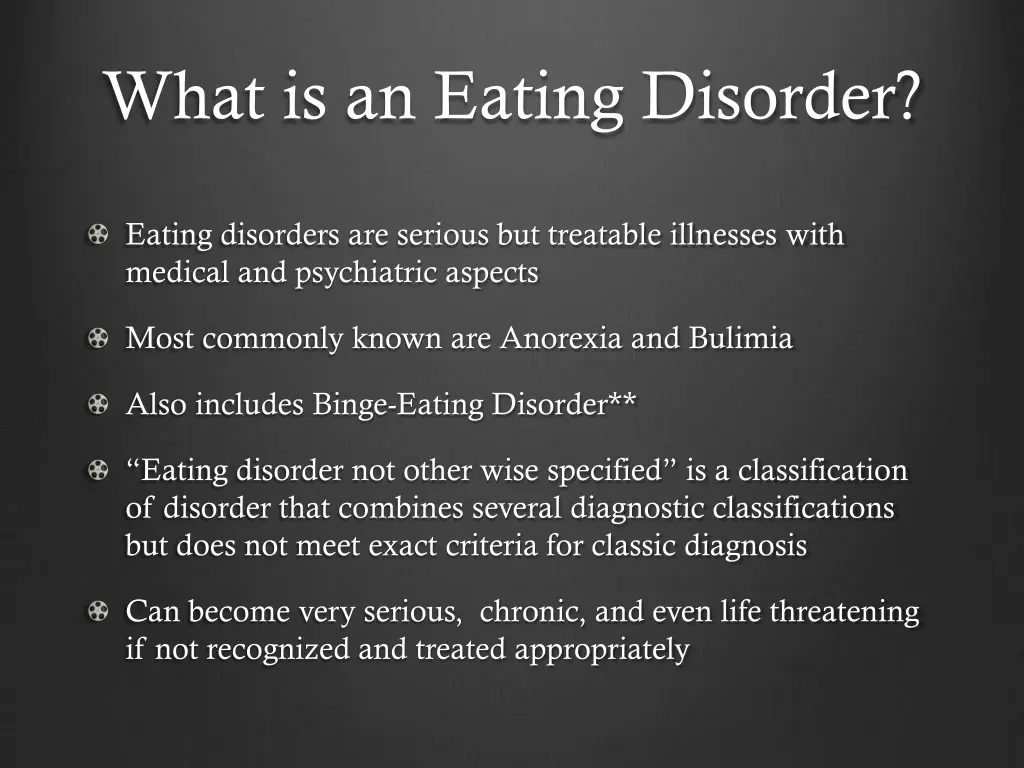 what is an eating disorder