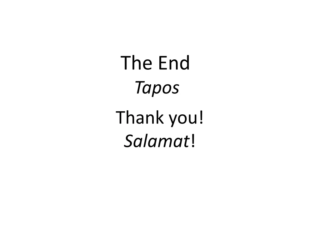 the end tapos