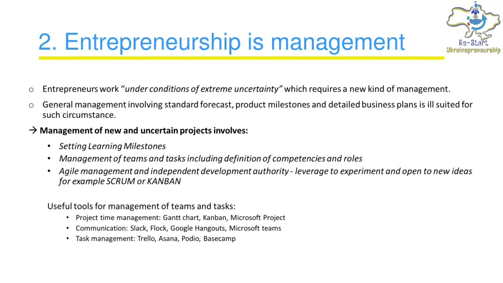 2 entrepreneurship is management
