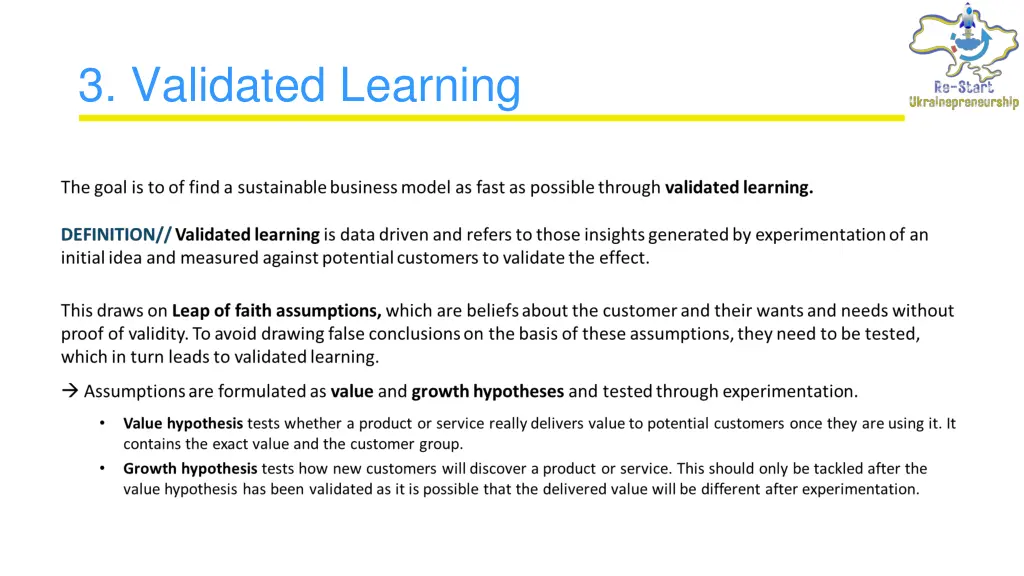 3 validated learning