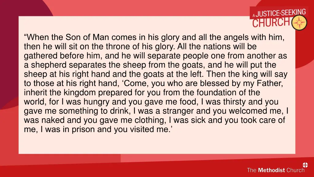 when the son of man comes in his glory