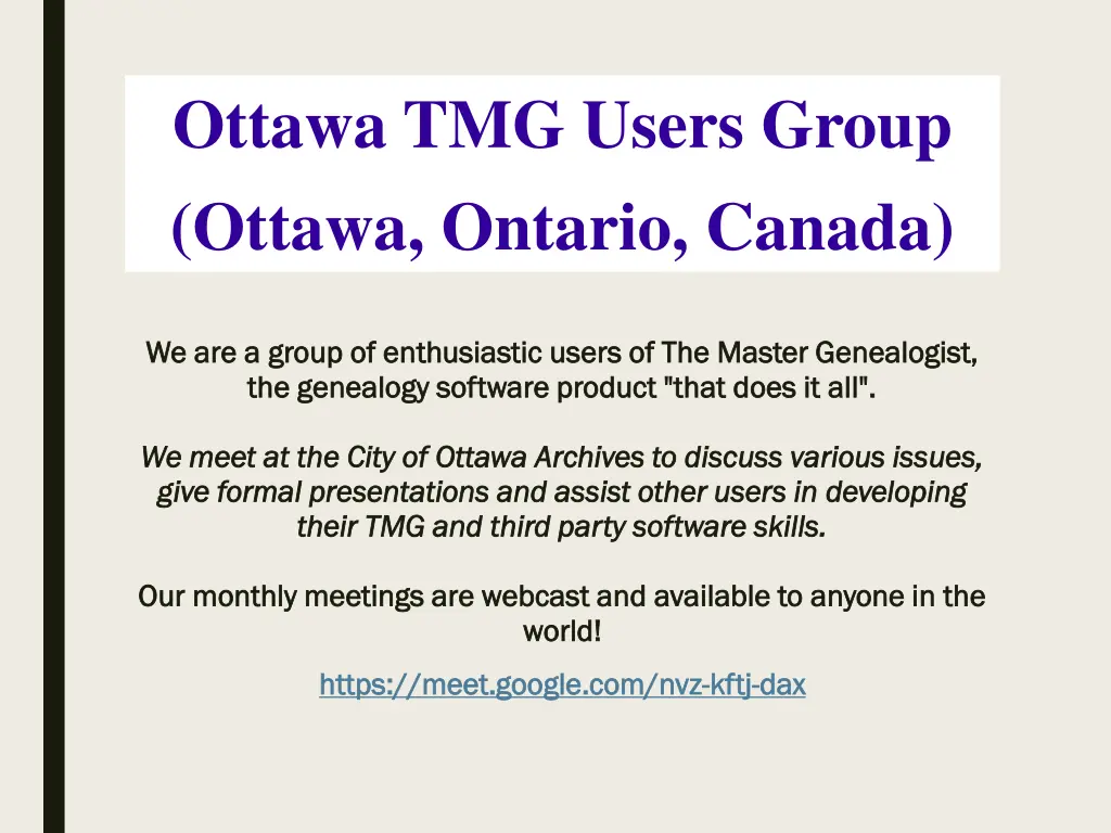 ottawa tmg users group ottawa ontario canada