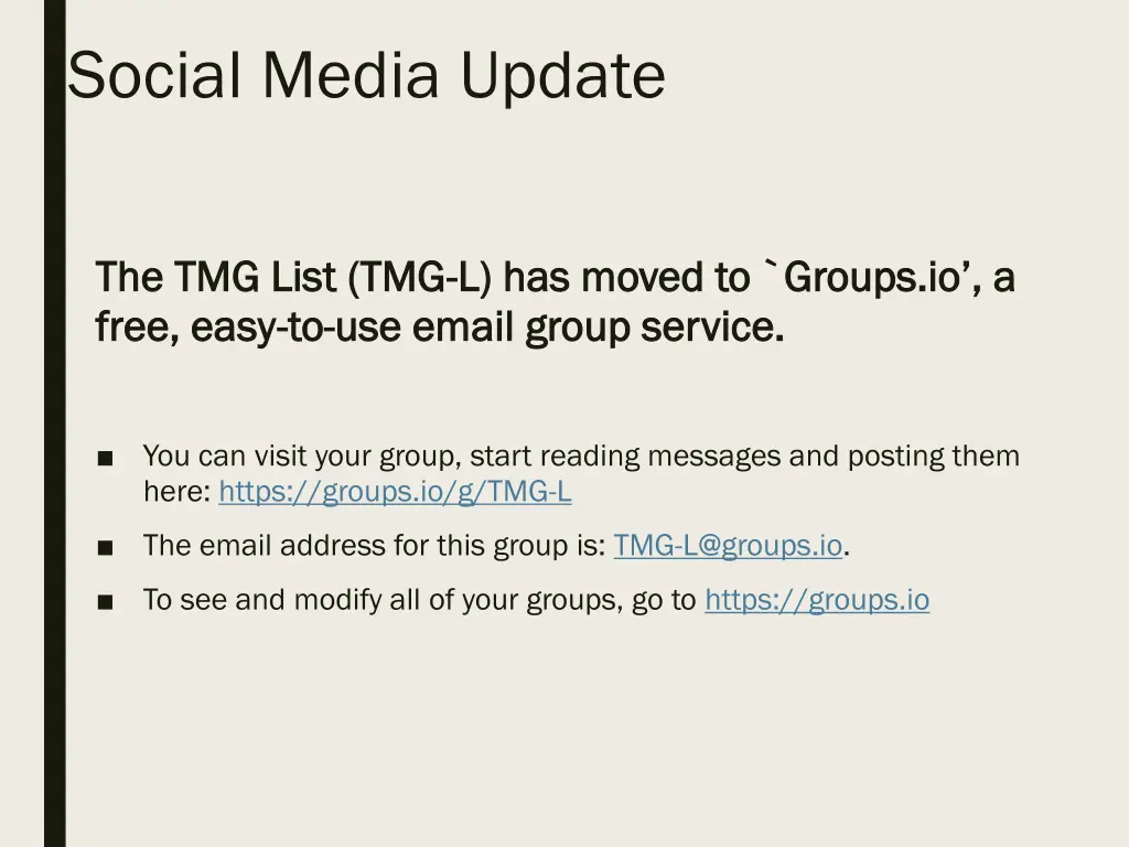 social media update