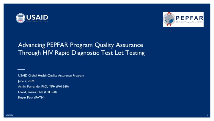 advancing pepfar program quality assurance