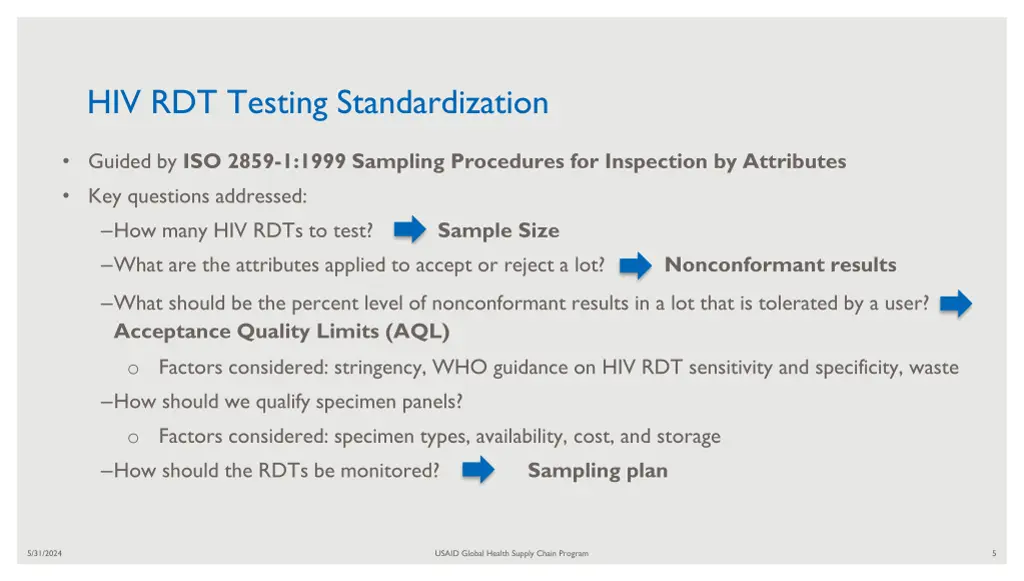 hiv rdt testing standardization