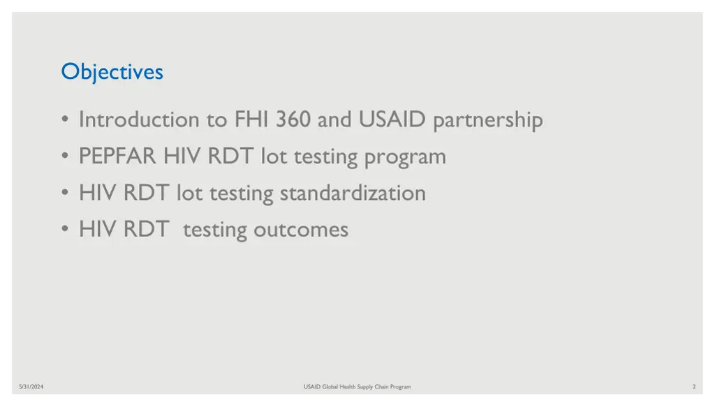 objectives