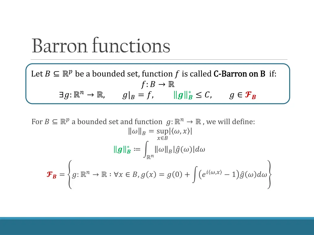 barron functions 2
