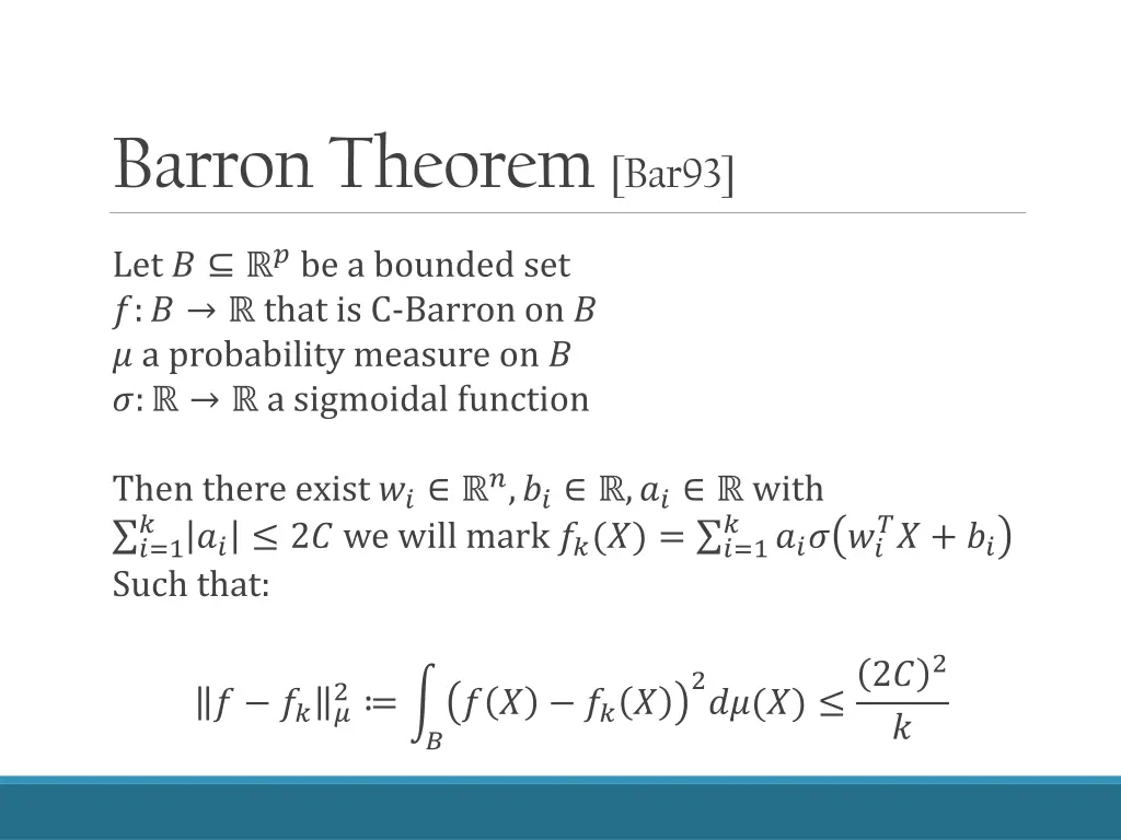 barron theorem bar93