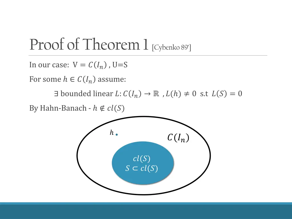 proof of theorem 1 cybenko 89 2