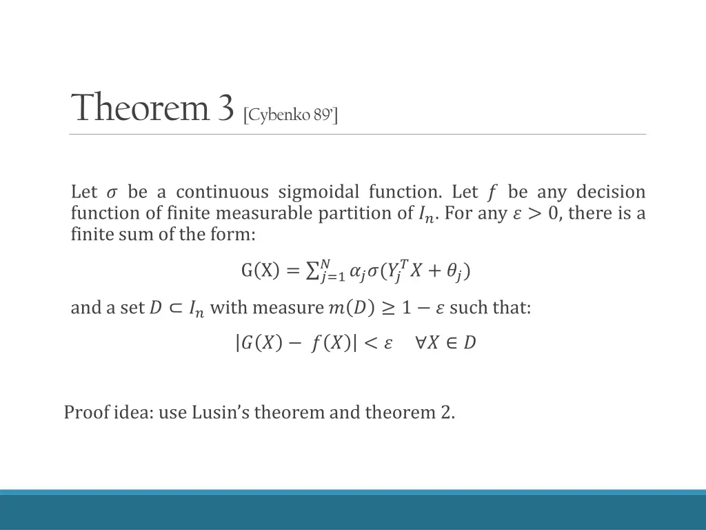 theorem 3 cybenko 89
