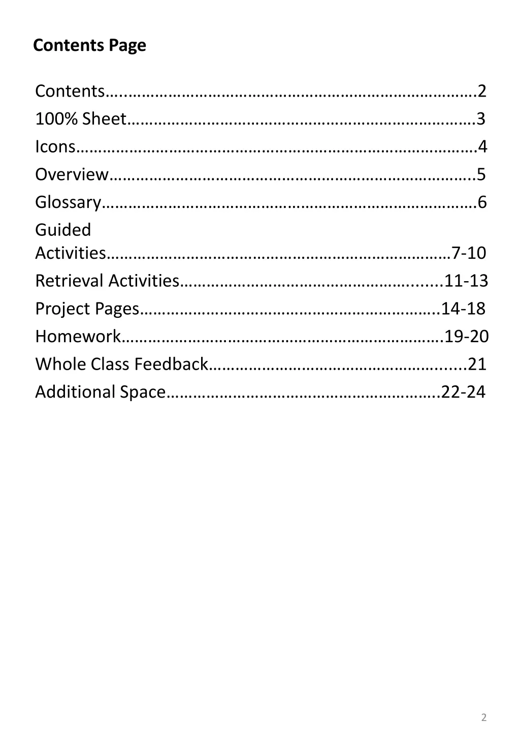 contents page