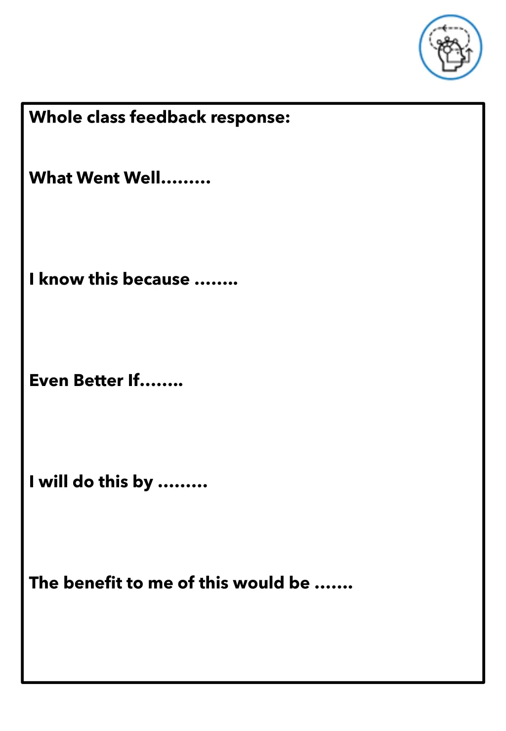 whole class feedback response