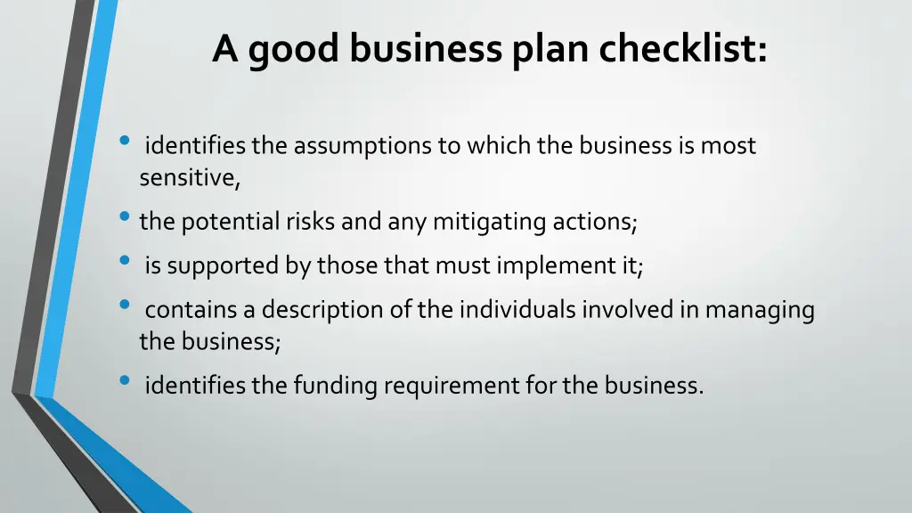 a good business plan checklist 1