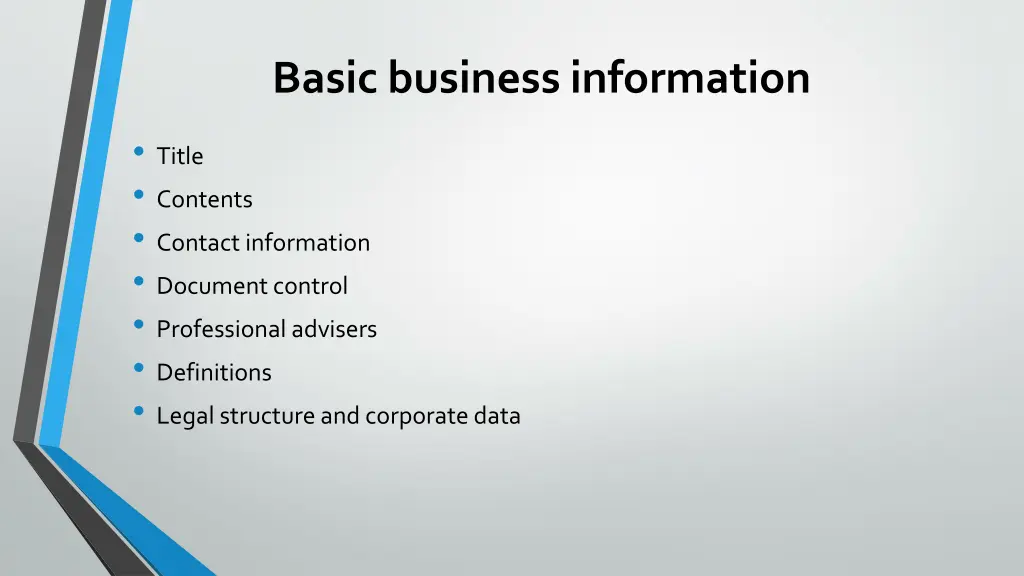 basic business information