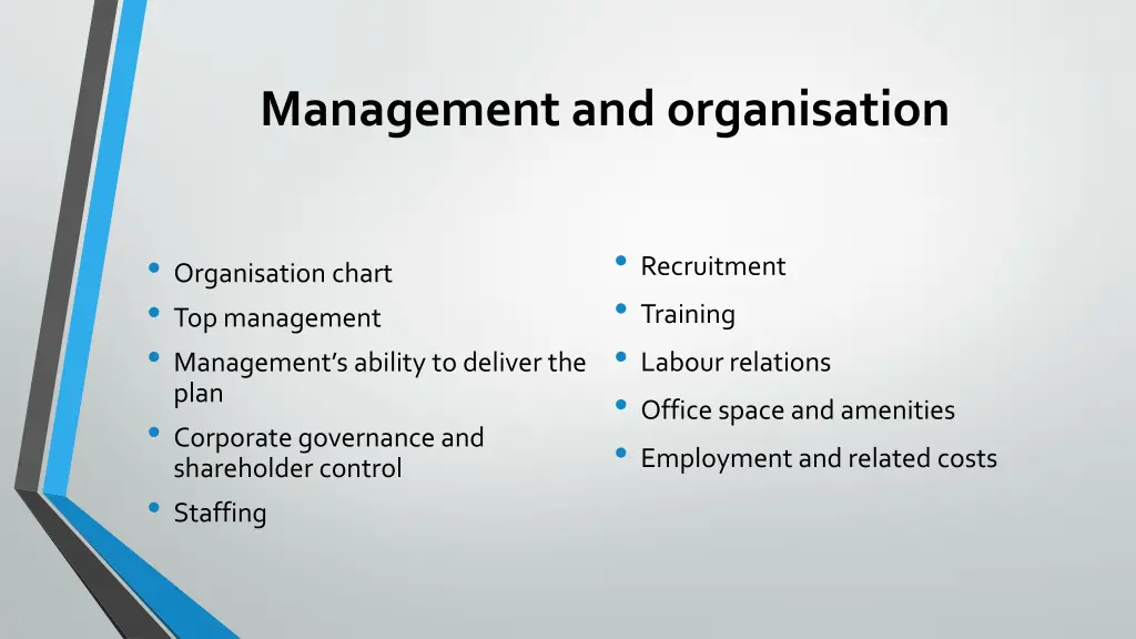 management and organisation