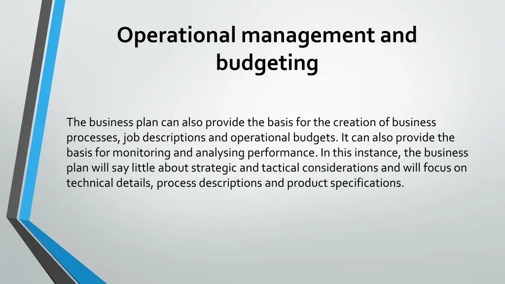 operational management and budgeting