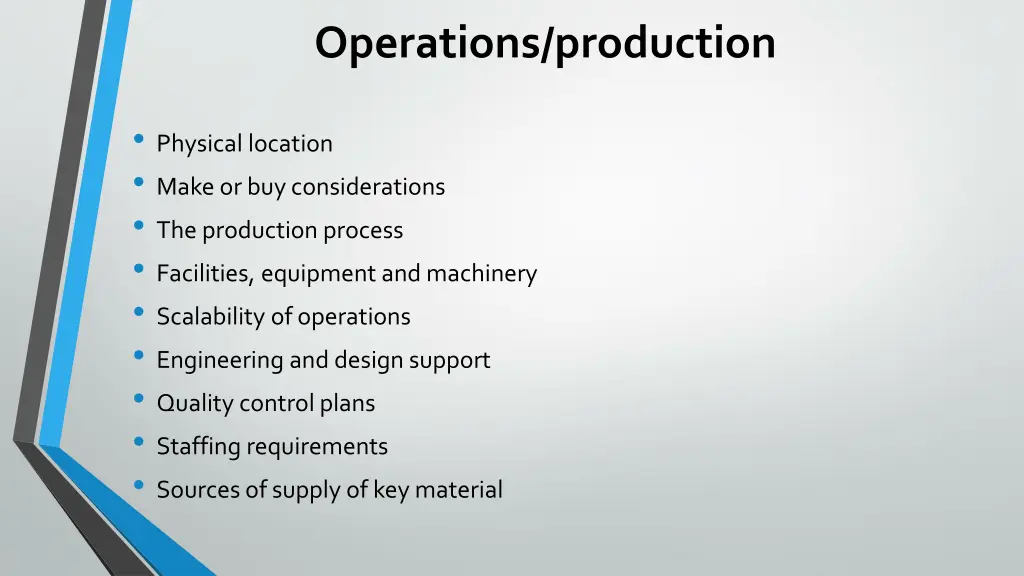 operations production