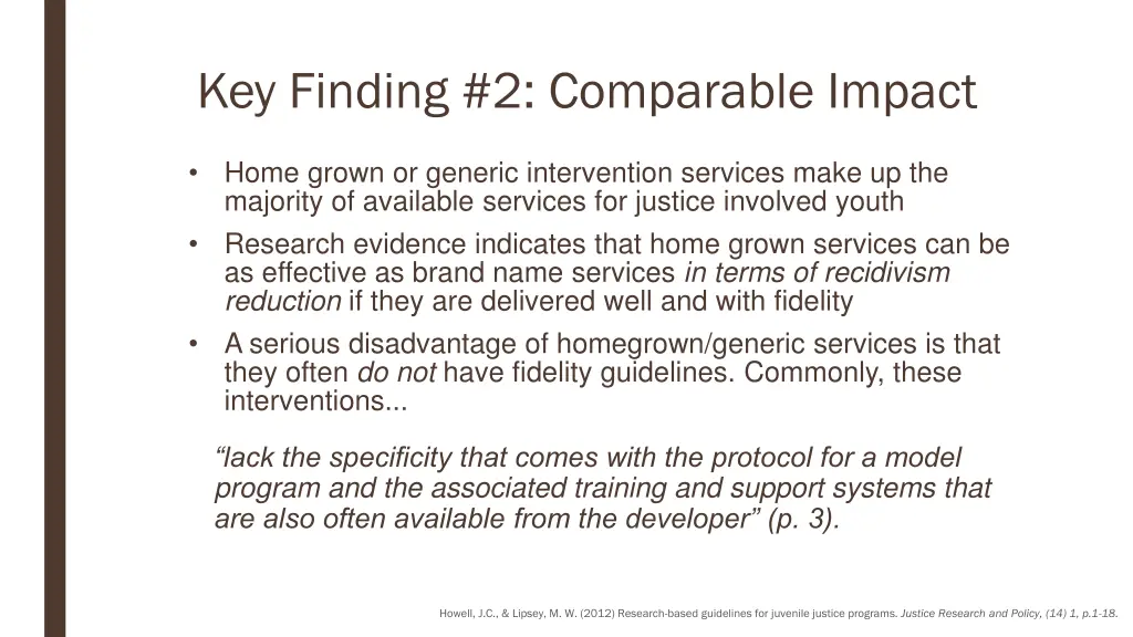 key finding 2 comparable impact
